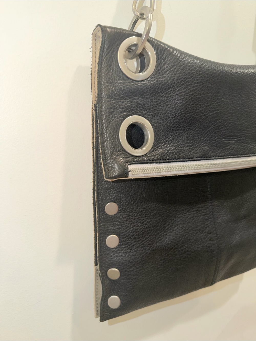 Hammitt LA Montana Black Leather Tan Suede Large Reversible Crossbody Bag - Picture 7 of 16